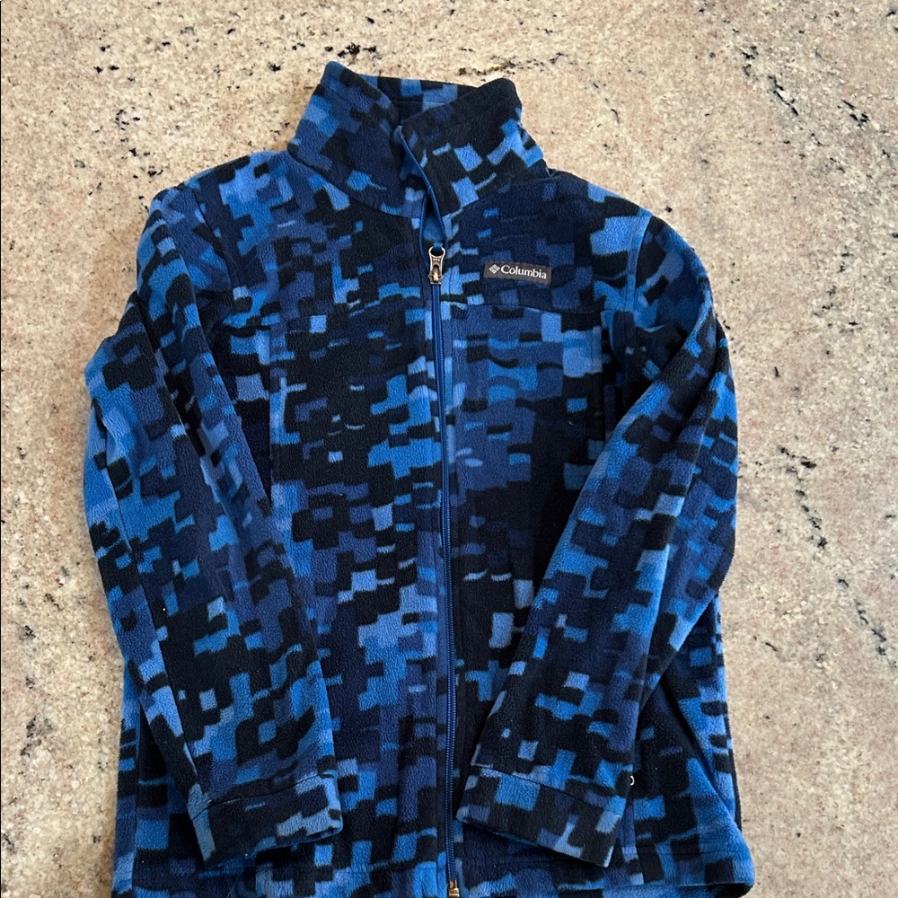 Columbia Kids Pixelated Blue Fleece Jacket